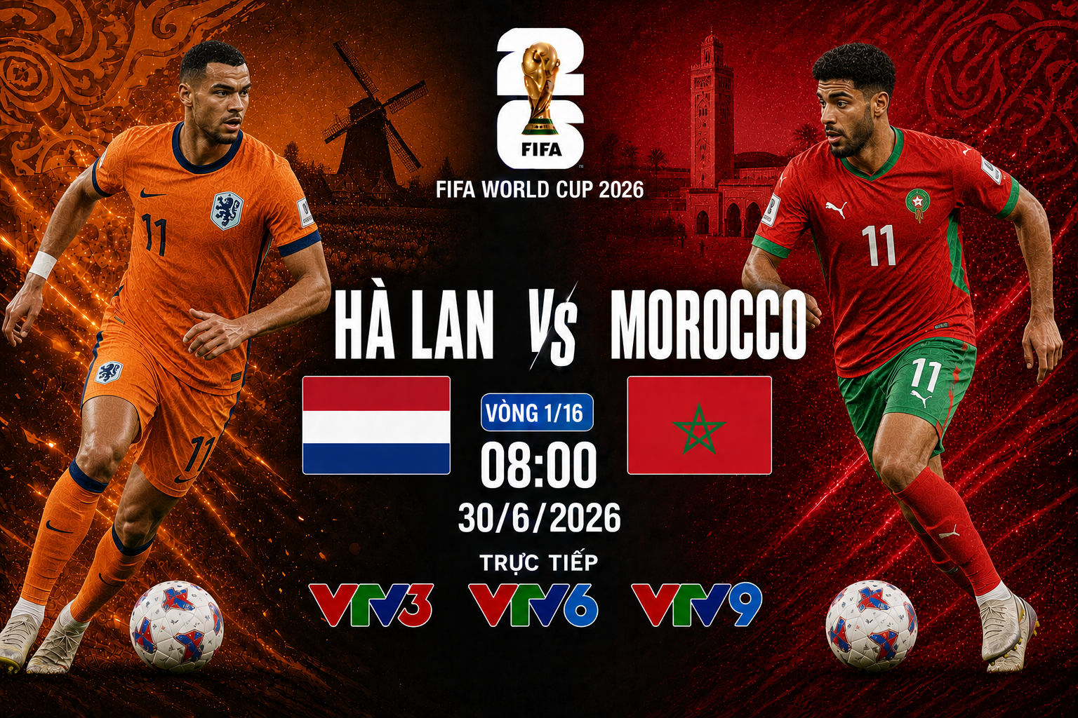 OK9 Nhận định Soi kèo Hà Lan vs Morocco World Cup 2026